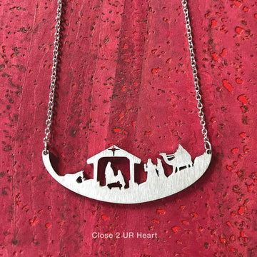 FAIRE - Close 2 UR Heart Fashion Jewelry Magi Christian Themed Necklaces-Stainless Steel Noah, Nativity Made in the USA